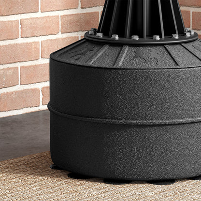 Black 3-in-1 Freestanding Punching Bag Punching Ball with Speedball Rotating Flexible Arm Adjustable Height Synthetic Coating HDPE Base Overall 88L x 48W x 155-205H cm