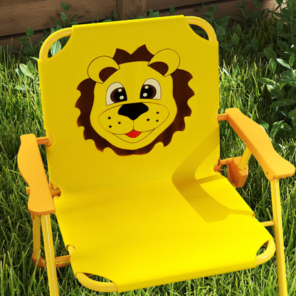 Kids Seating Group with Adjustable Height Sun Umbrella Kids Table with 2 Folding Chairs Children's Seating Set Kids Seating Group Outdoor Garden Furniture for Garden Beach, Yellow