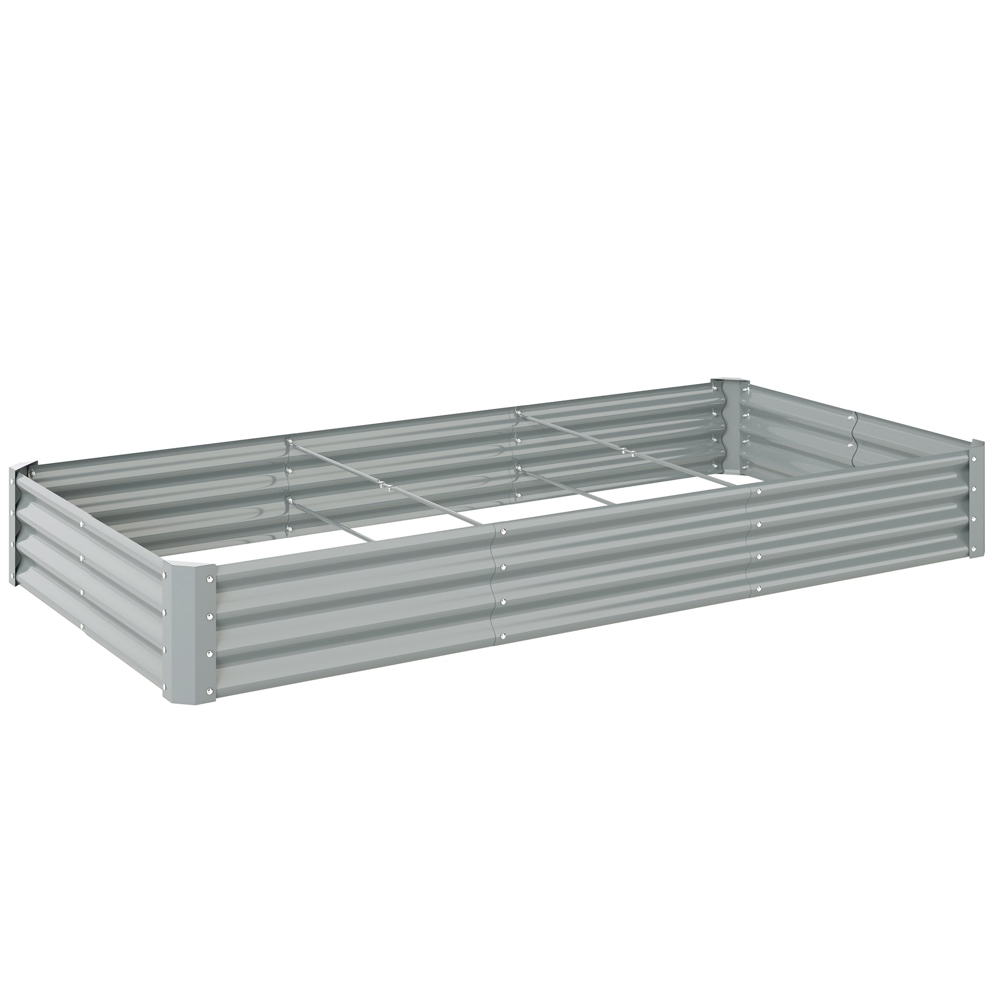 Raised Bed made of Steel, Weather-Resistant Plant Bed with Anti-Cut Edge Greenhouse Garden Bed Rust-Free Planter Planter Box 240 x 120 x 30 cm for Garden Balcony, Vegetable Bed for Flowers, Vegetables