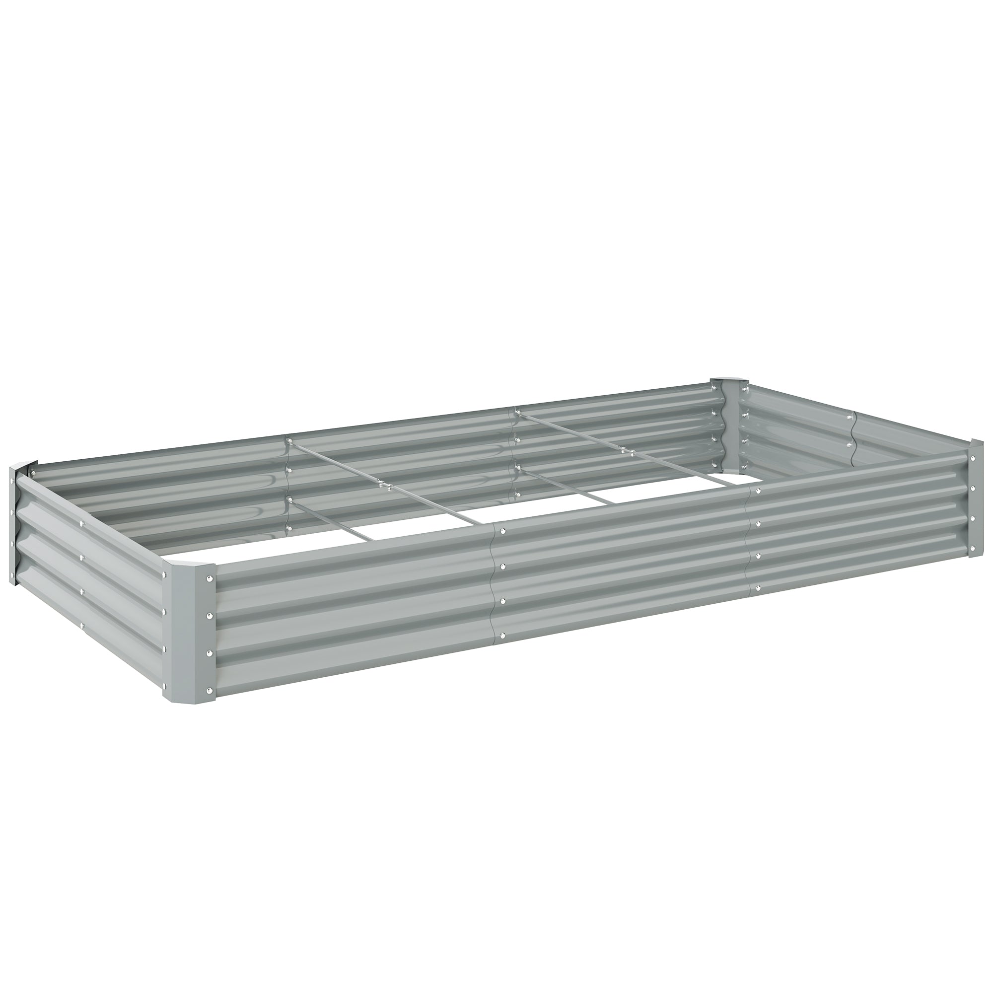 Raised Bed made of Steel, Weather-Resistant Plant Bed with Anti-Cut Edge Greenhouse Garden Bed Rust-Free Planter Planter Box 240 x 120 x 30 cm for Garden Balcony, Vegetable Bed for Flowers, Vegetables