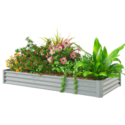 Raised Bed made of Steel, Weather-Resistant Plant Bed with Anti-Cut Edge Greenhouse Garden Bed Rust-Free Planter Planter Box 240 x 120 x 30 cm for Garden Balcony, Vegetable Bed for Flowers, Vegetables