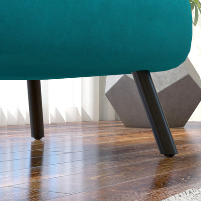 Adjustable Backrest Sofa Bed, Foldable Sofa Bed with Cushions for Living Room, Upholstered Fabric, Steel and Wood, 63x73x81 cm, Dark Blue