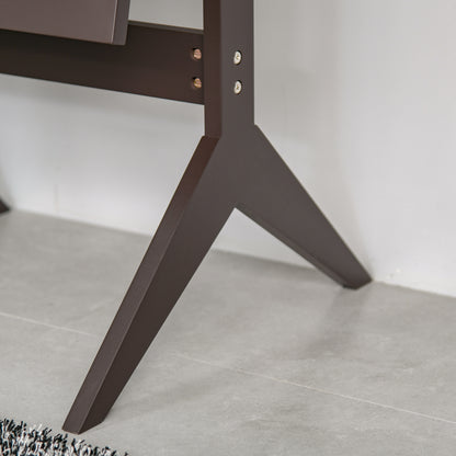 Floor Mirror Full Length Mirror Makeup Mirror Raised Feet Easy to Clean MDF Coffee 47 x 46 x 148 cm