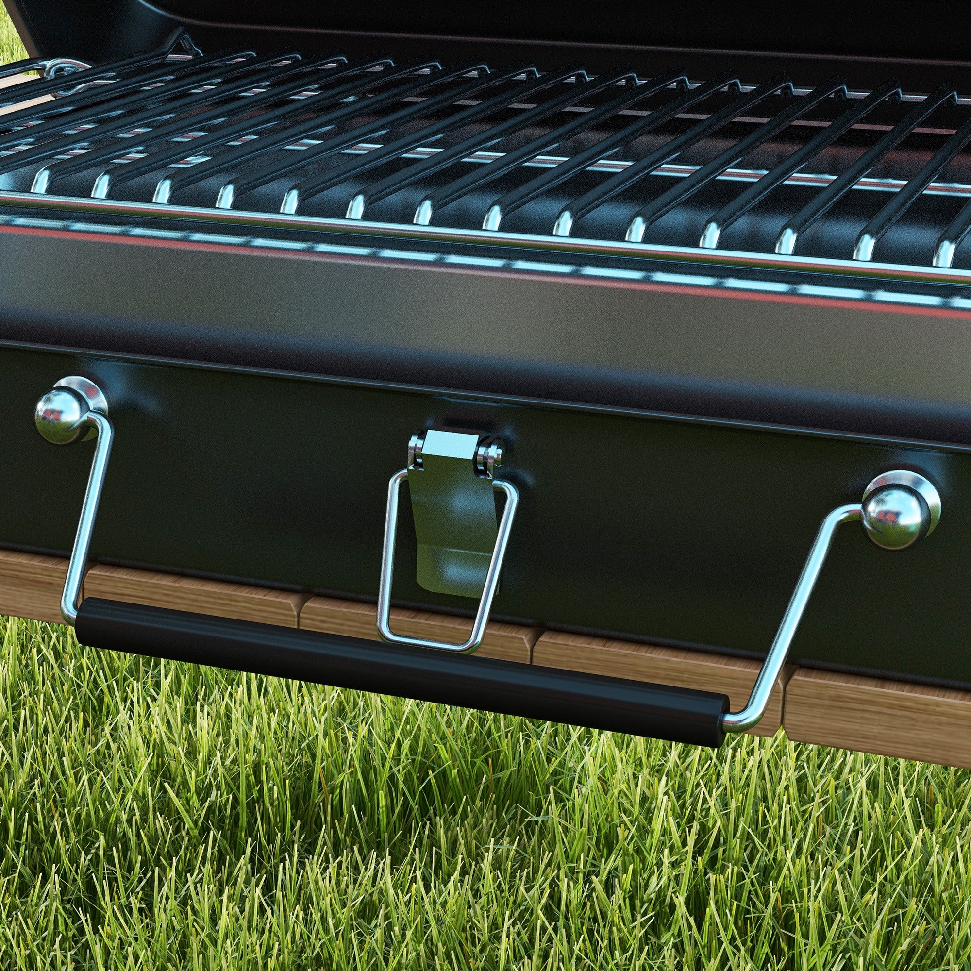 Mini Charcoal BBQ Portable Suitcase Design Tabletop Grill for Garden, Camping, Picnic, Foldable Dimensions 47L x 30W x 28H cm Black