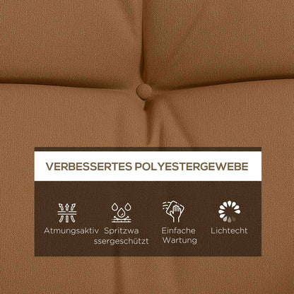 4-Piece Seat Cushion Set, 59.1 x 19.7 in Water-Resistant Bench Cushions with Ties, Tufted 3.9 in Thick Padding for Swing, Home, Garden, Sofa — Tan
