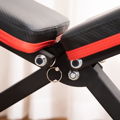 Multifunction Bench 2 in 1 with Adjustable Incline, Padded Bench for Abs and Weights with Elastic Cords for Home and Gym, Black