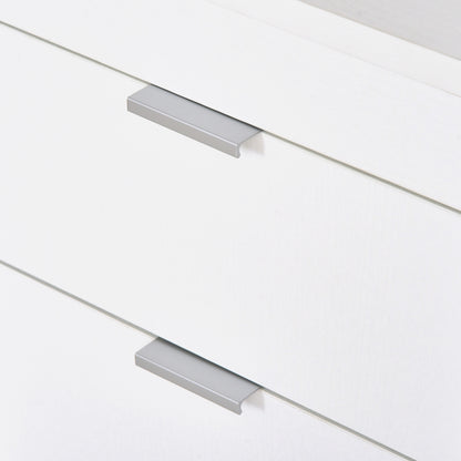 Desk Computer Desk with Drawer Cabinet Rectangular Legs Modern Style Additional Decoration 112.5x50x75.5 cm White