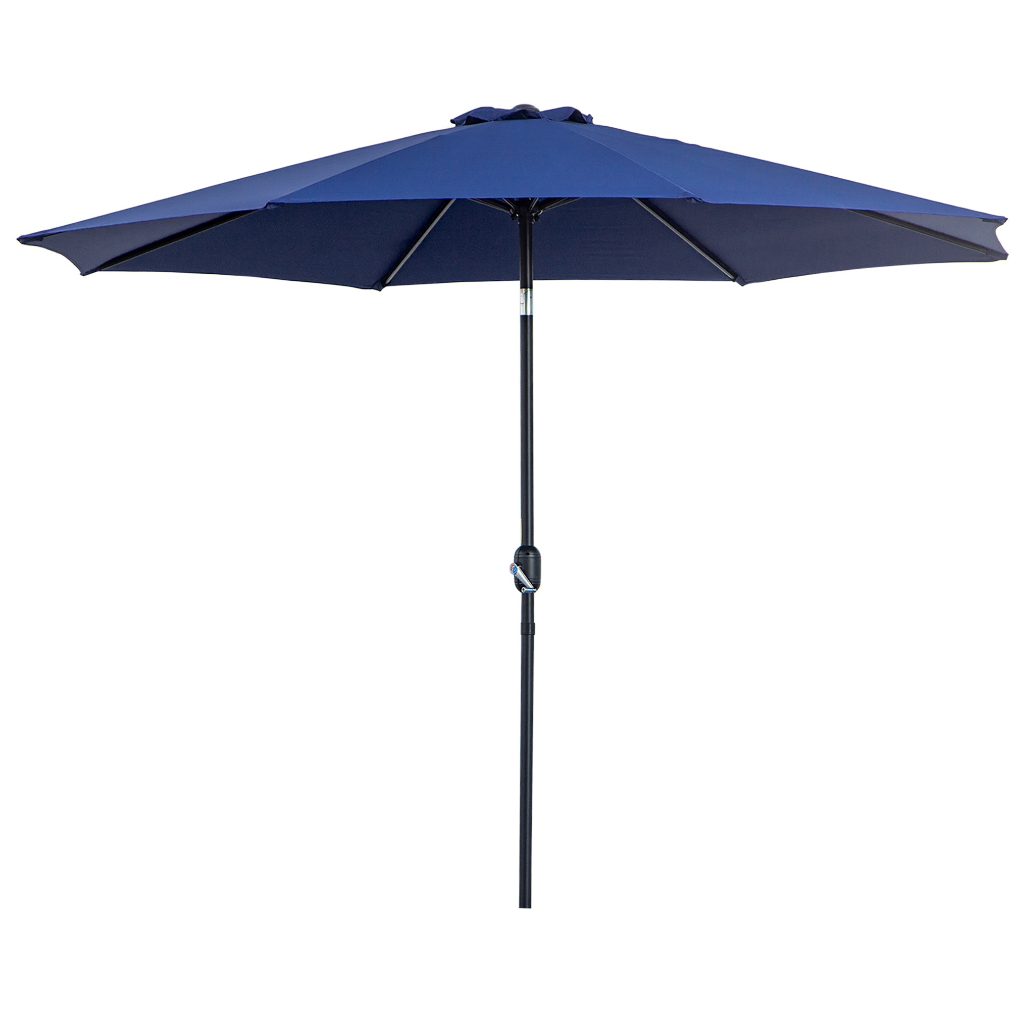 Garden Umbrella Ø295x250 cm with Crank Outdoor Parasol with Tilt Mechanism and Detachable Metal Pole for Terrace Pool Patio Blue