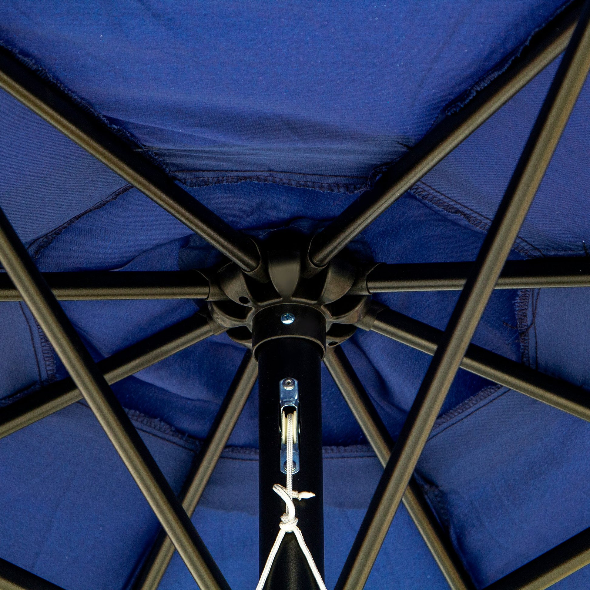 Garden Umbrella Ø295x250 cm with Crank Outdoor Parasol with Tilt Mechanism and Detachable Metal Pole for Terrace Pool Patio Blue