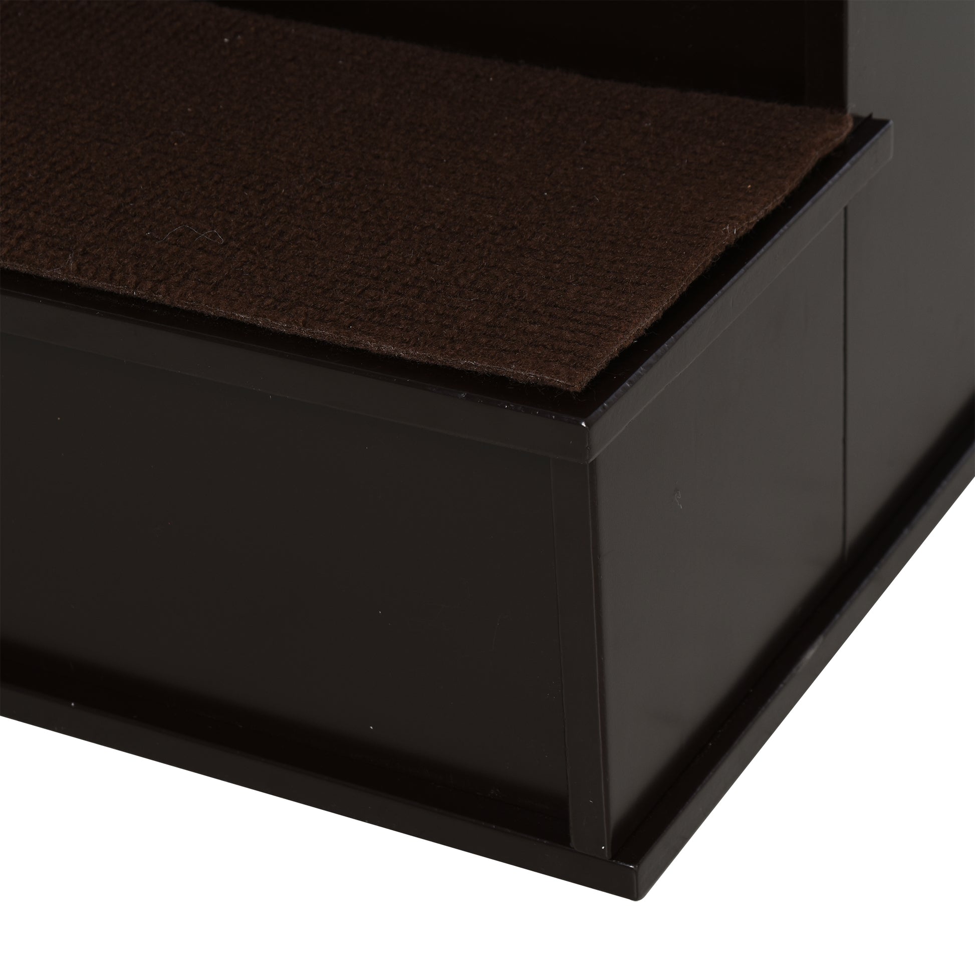 Pet Stairs 4-Step Dog Stairs Cat Stairs Ramp with Non-Slip Mat Pet Ladder for Car Bed Sofa Dark Brown 40 x 59 x 54.2 cm