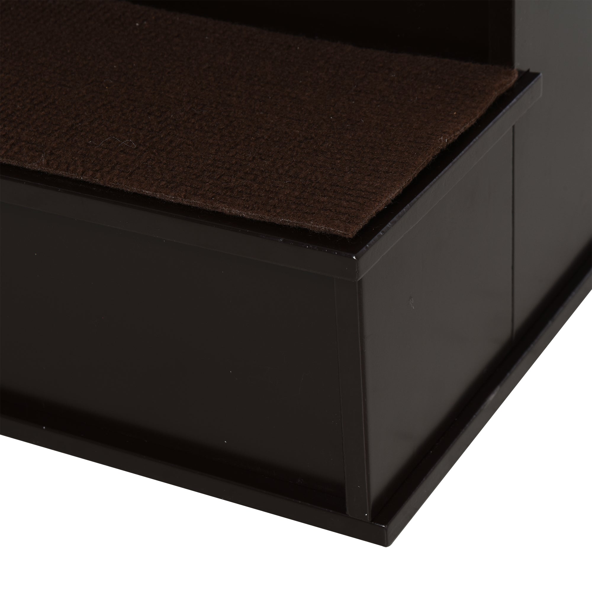 Pet Stairs 4-Step Dog Stairs Cat Stairs Ramp with Non-Slip Mat Pet Ladder for Car Bed Sofa Dark Brown 40 x 59 x 54.2 cm