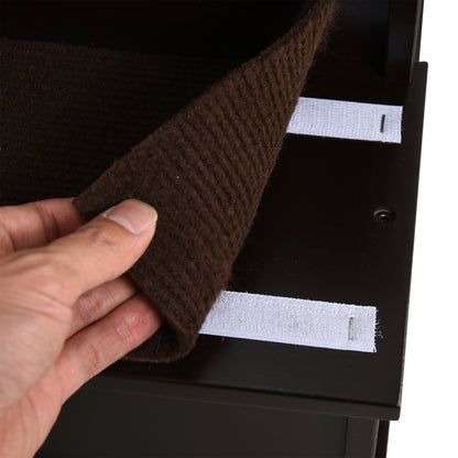 Pet Stairs 4-Step Dog Stairs Cat Stairs Ramp with Non-Slip Mat Pet Ladder for Car Bed Sofa Dark Brown 40 x 59 x 54.2 cm