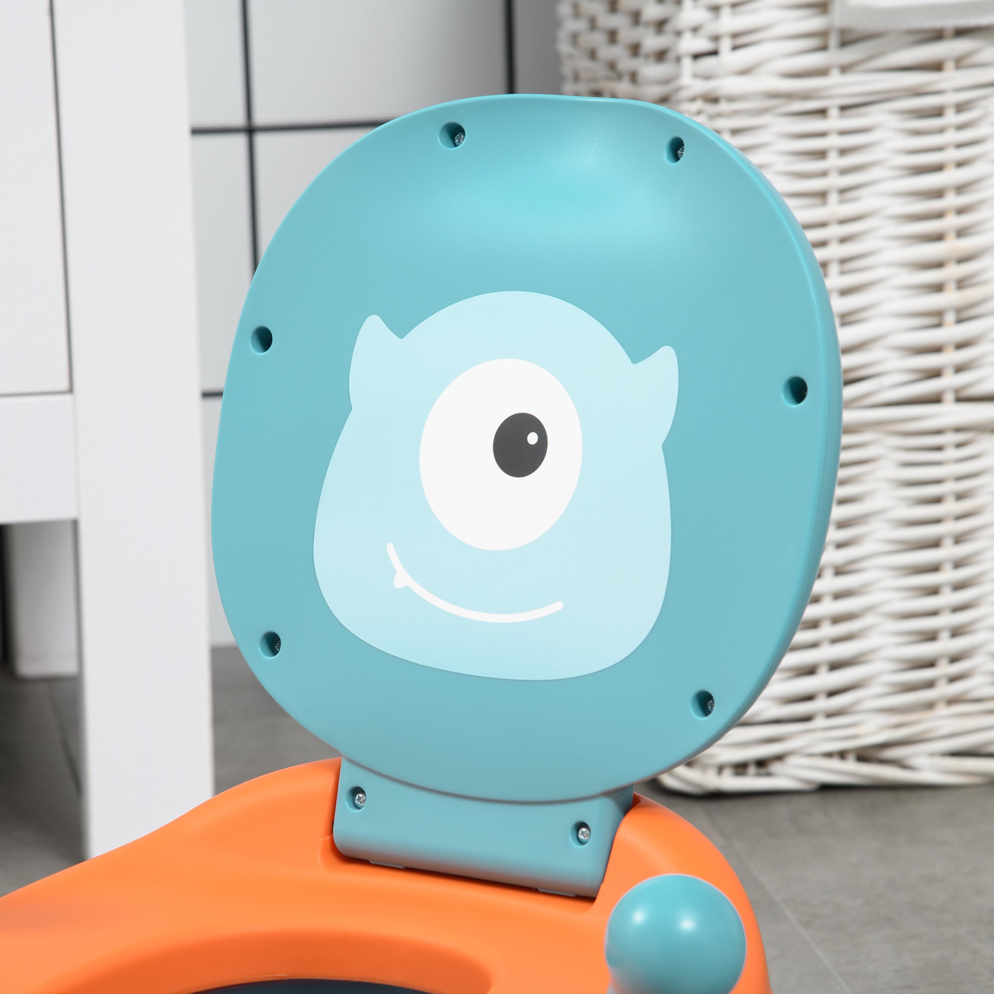 ZONEKIZ Baby Potty for 6-36 Months Portable Alien-shaped Toddler Potty with Seat Lid Antislip Structure Trainer Toilet 40 kg Load 35.6x35.7x22.2 cm Blue
