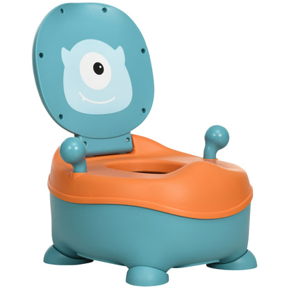 ZONEKIZ Baby Potty for 6-36 Months Portable Alien-shaped Toddler Potty with Seat Lid Antislip Structure Trainer Toilet 40 kg Load 35.6x35.7x22.2 cm Blue