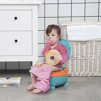 ZONEKIZ Baby Potty for 6-36 Months Portable Alien-shaped Toddler Potty with Seat Lid Antislip Structure Trainer Toilet 40 kg Load 35.6x35.7x22.2 cm Blue