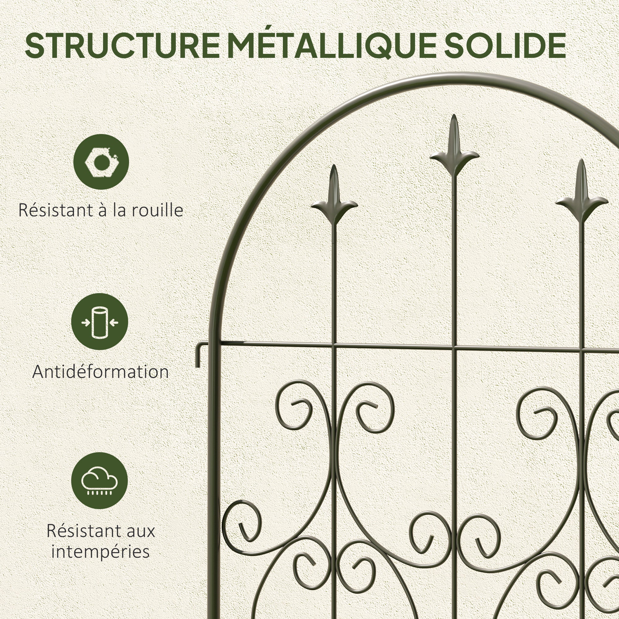 Set of 2 Plant Climbing Supports, Trellises for Garden with Swirl Patterns, for Vegetables, Vines, Flowers, Made of Metal, 50 x 220 cm, Black