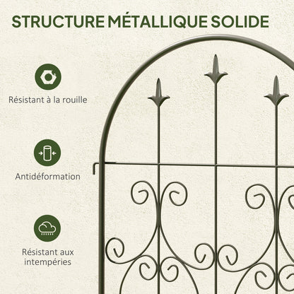Set of 2 Plant Climbing Supports, Trellises for Garden with Swirl Patterns, for Vegetables, Vines, Flowers, Made of Metal, 50 x 220 cm, Black