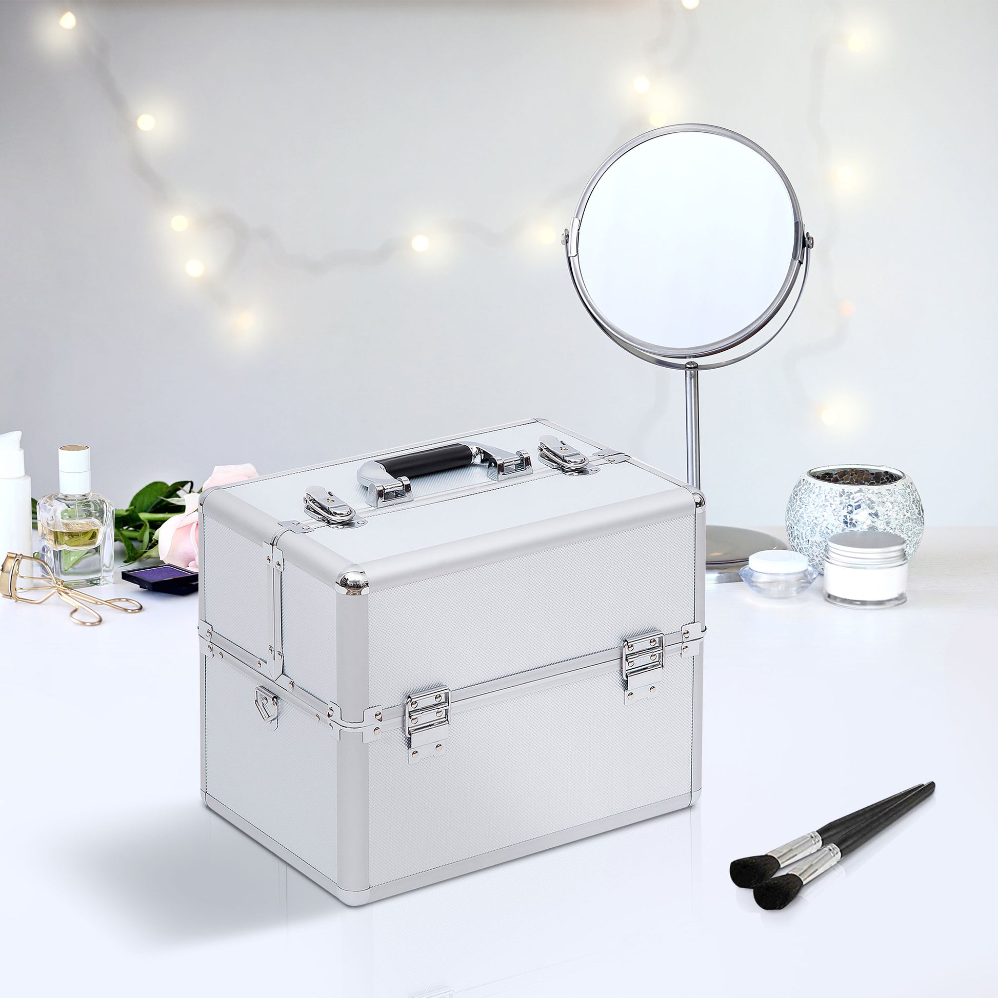 Makeup Case 36.5x24x29cm 3 Levels Professional Cosmetics Vanity Case