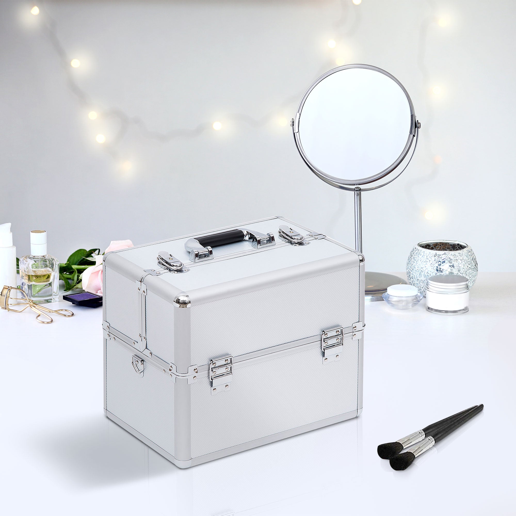 Makeup Case 36.5x24x29cm 3 Levels Professional Cosmetics Vanity Case