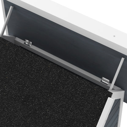 Outdoor Cat House Cat Cave made of wood, with foldable asphalt roof, Weatherproof Cat Cottage with window, 3 doors, 77 x 57.5 x 68 cm, Gray