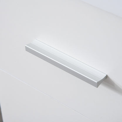 Modern Corner Desk in Wood with Drawer, Cabinet, and Shelves, Ideal for Office and Home Decor, White