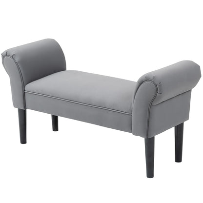 Bed Bench, Upholstered Bench, Seating Bench, Hallway Bench for Bedroom, Up to 130 kg Load Capacity, Sailcloth, Dark Gray, 102 x 36 x 51 cm