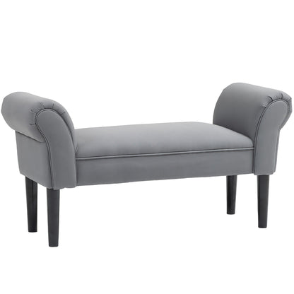 Bed Bench, Upholstered Bench, Seating Bench, Hallway Bench for Bedroom, Up to 130 kg Load Capacity, Sailcloth, Dark Gray, 102 x 36 x 51 cm