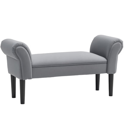 Bed Bench, Upholstered Bench, Seating Bench, Hallway Bench for Bedroom, Up to 130 kg Load Capacity, Sailcloth, Dark Gray, 102 x 36 x 51 cm