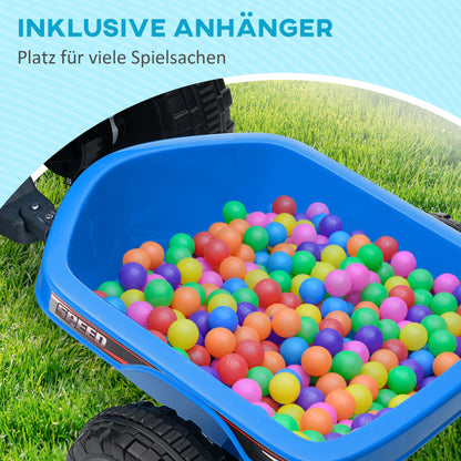 Kids Electric Quad 6V Kids Quad, Children's Vehicle, Electric Car with Trailer for Kids 1.5-3 Years, 2.5 km/h, Metal, 106 x 41.5 x 48.5 cm, Blue