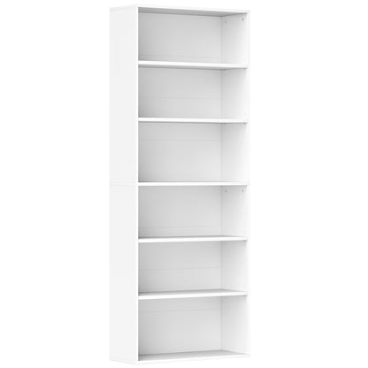 Bookshelf, Shelf Unit with 5 Levels, Storage Shelf with Adjustable Shelf for Living Room, Bedroom, White