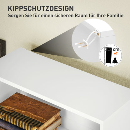 Bookshelf, Shelf Unit with 5 Levels, Storage Shelf with Adjustable Shelf for Living Room, Bedroom, White