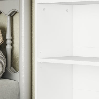 Bookshelf, Shelf Unit with 5 Levels, Storage Shelf with Adjustable Shelf for Living Room, Bedroom, White