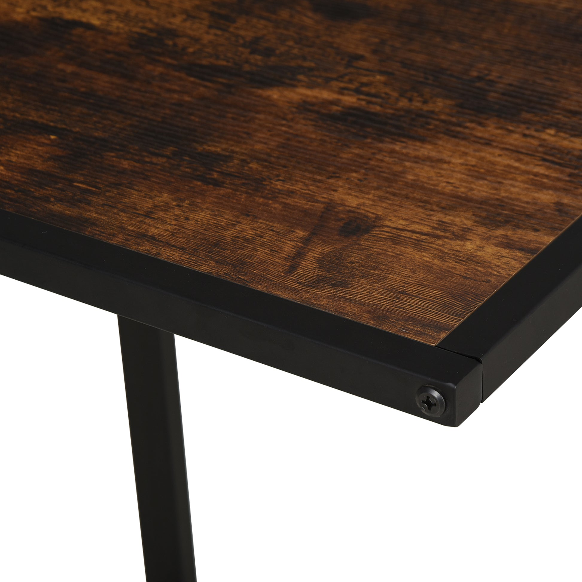 C-Shape Side Table Coffee Table Laptop Table for Bedroom and Living Room Small Area with Metal Frame Industrial Style Metal MDF Rustic Brown 40.6 x 50.8 x 64.2 cm