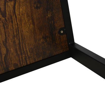 C-Shape Side Table Coffee Table Laptop Table for Bedroom and Living Room Small Area with Metal Frame Industrial Style Metal MDF Rustic Brown 40.6 x 50.8 x 64.2 cm