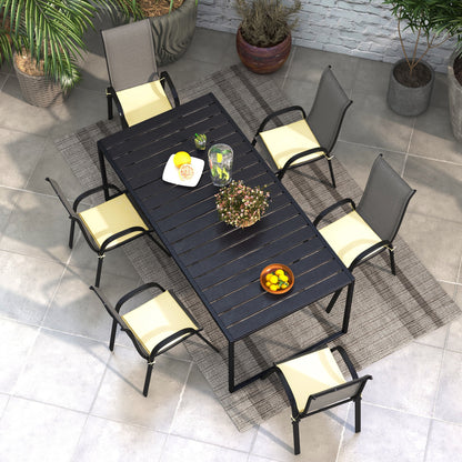 Set of 6 Garden Chair Cushions - Outdoor Chair Cushion Padding 3 cm Polyester Fabric 42L x 42W cm Beige