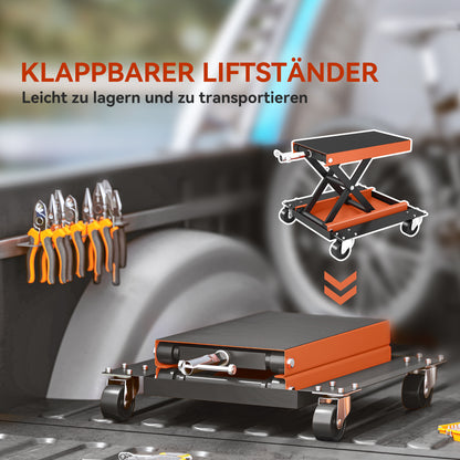 Motorcycle Lift 500 kg Load Motorcycle Lift 135-390 mm Adjustable Height Mounting Stand Bike Repair Scissor Lift in Garage & Outdoor Areas