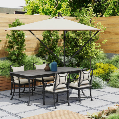 Cantilever Umbrella Ø260 cm Sunshade with UV Protection 50+ Water Repellent Crank Umbrella with Stand, Cover, Crank, Wind Safety, Market Umbrella Tiltable Garden Umbrella for Balcony Terrace Khaki