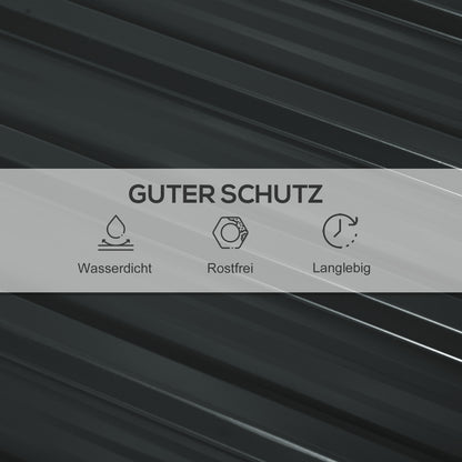 12 Pieces Trapezoidal Sheet 129x45cm 7m² Galvanized Roof Sheet 0.25 mm Weatherproof Profile Sheet Galvanized Steel Roof Panels Steel Sheet Corrugated Panels for Roof Tool Shed Carport Dark Grey