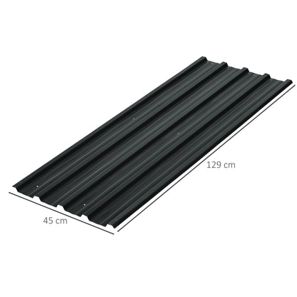 12 Pieces Trapezoidal Sheet 129x45cm 7m² Galvanized Roof Sheet 0.25 mm Weatherproof Profile Sheet Galvanized Steel Roof Panels Steel Sheet Corrugated Panels for Roof Tool Shed Carport Dark Grey