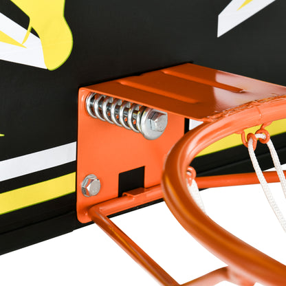 SPORTNOW Wall Mounted Basketball Hoop, Outdoor Basketball Hoop, Unbreakable Backboard, Tear-Resistant Net, Steel Structure, Mounting Accessories Included, for Indoor and Outdoor, Black