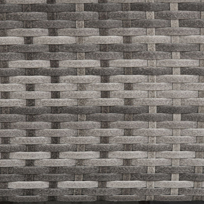 Rattan Sofa with Cushions, Three-seater, Garden Lounge Sofa, Steel, Gray, 173 x 68 x 78 cm