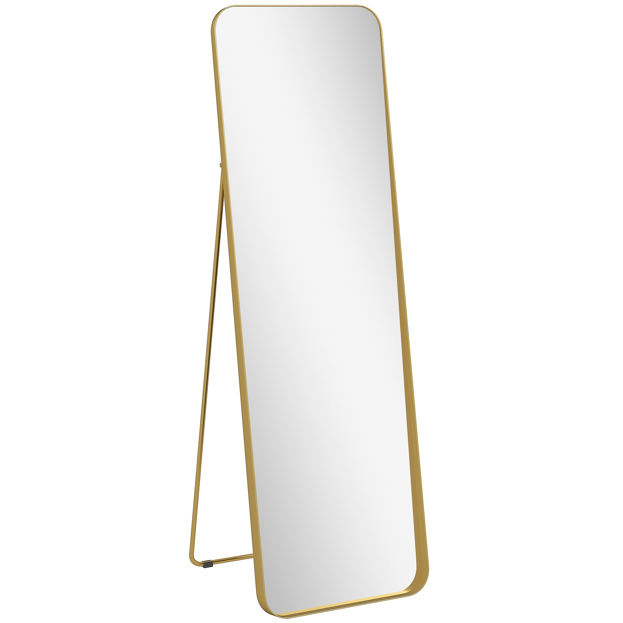 Full Body Mirror 160 x 50 cm Tapered Standing Mirror with Metal Frame and Shatterproof Glass, Floor Mirror for Standing, Leaning, Mirror for Living Room, Bedroom, Hallway, Gold
