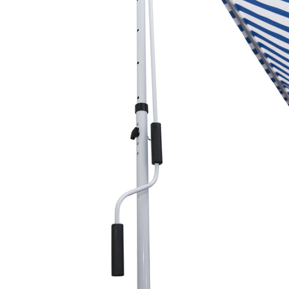 Clamp Awning with Hand Crank Height Adjustable Joint Arm Awning Dirt-Repellent, Weather-Resistant Balcony Awning 150cm Wide Patio Awning for Terrace Balcony Porch Blue+White
