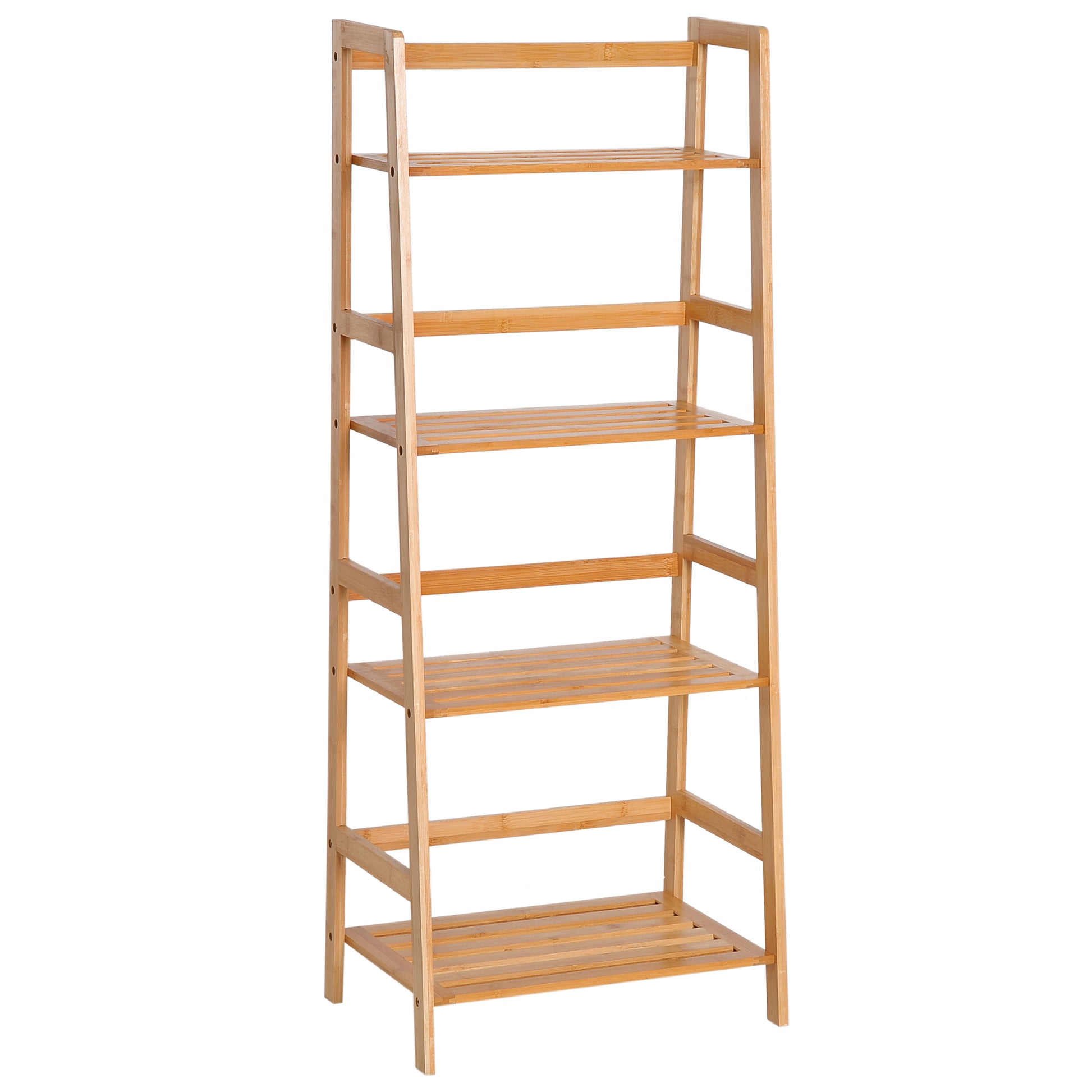 Bookshelf Display Shelf with 4 Tiers Bamboo Storage Shelving Unit for Living Room, Bedroom, Office, Natural