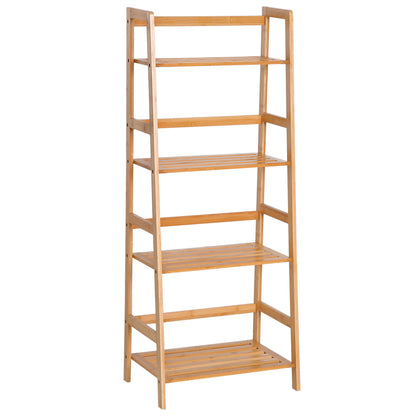 Bookshelf Display Shelf with 4 Tiers Bamboo Storage Shelving Unit for Living Room, Bedroom, Office, Natural