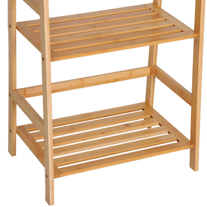 Bookshelf Display Shelf with 4 Tiers Bamboo Storage Shelving Unit for Living Room, Bedroom, Office, Natural