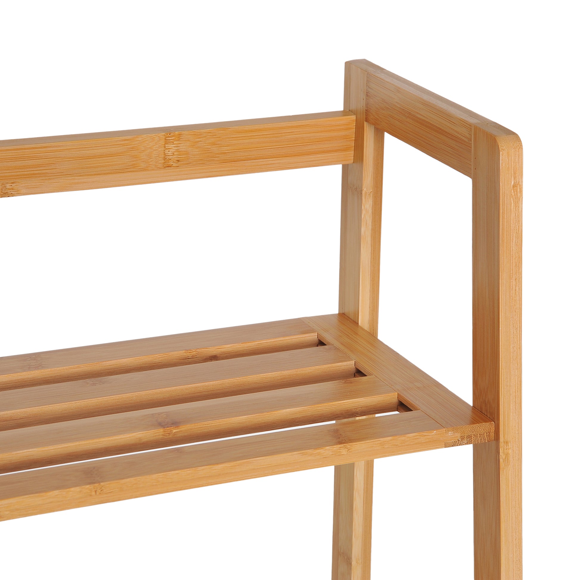 Bookshelf Display Shelf with 4 Tiers Bamboo Storage Shelving Unit for Living Room, Bedroom, Office, Natural
