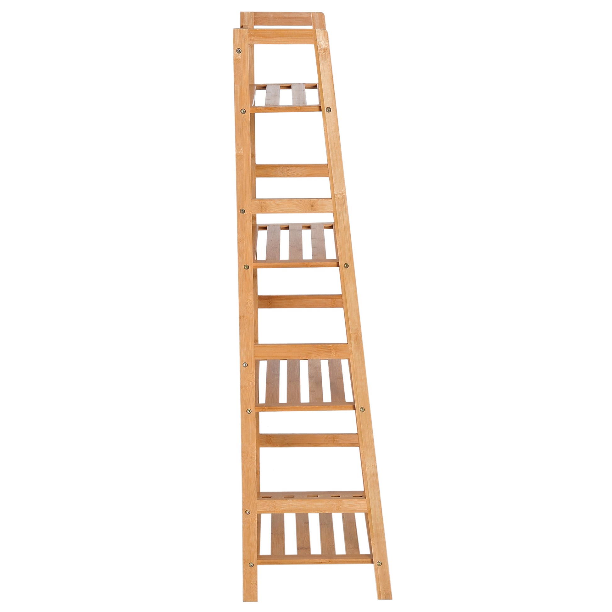 Bookshelf Display Shelf with 4 Tiers Bamboo Storage Shelving Unit for Living Room, Bedroom, Office, Natural