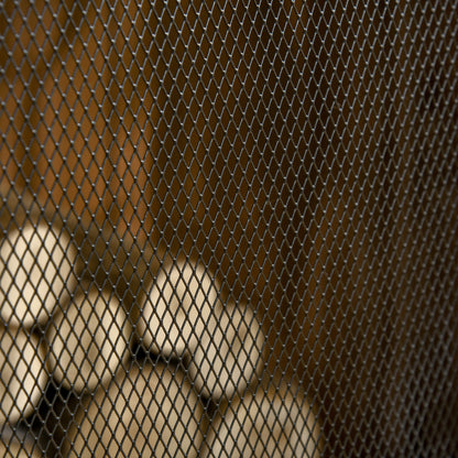 Large Fireplace Screen for Fireplace or Stove - Spark Guard 2 in 1 with Accessories - 3 Foldable Panels and Door - Black Steel Metal