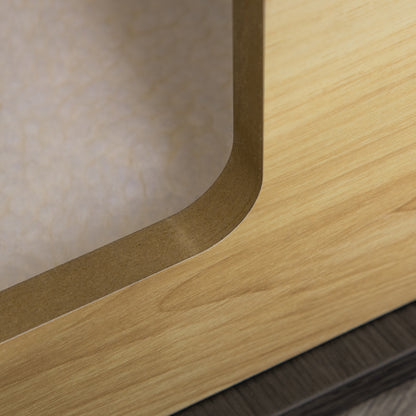 Indoor Dog Cave with Cushion Dog House Dog Cave with Sloping Roof Cat House for Small Dogs up to 8 kg 60 x 40 x 59.2 cm, Brown